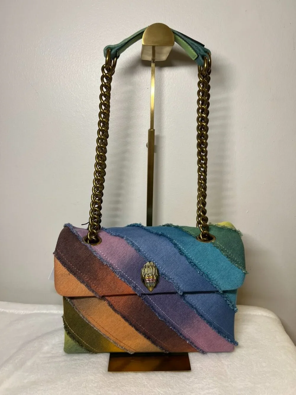 KURT GEIGER Large Kensington Multicolor Denim Crossbody Bag NWT - Picture 2 of 16